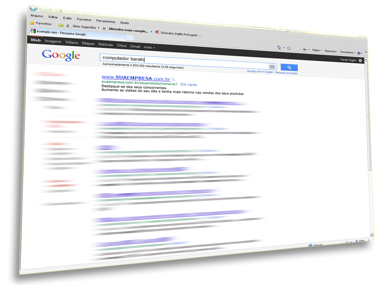 Otimização de sites em mecanismos de buscas. Google, Yahoo, Cadê, Msn e outros...